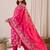 Floral Printed Notch Neck Chanderi Silk Straight Kurta & Trousers With Dupatta