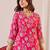 Floral Printed Notch Neck Chanderi Silk Straight Kurta & Trousers With Dupatta