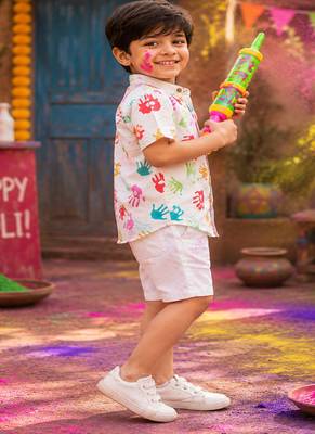 Holi handprint boys shirt 2