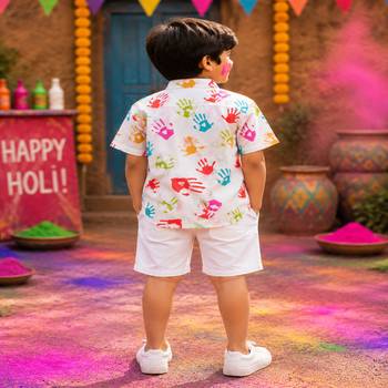 Holi handprint boys shirt 3