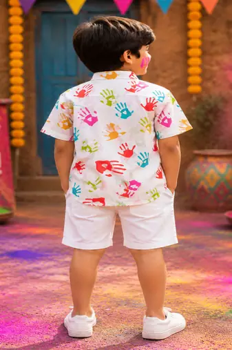 Holi handprint boys shirt