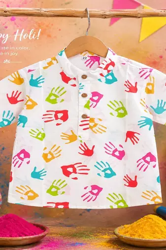 Holi handprint boys shirt
