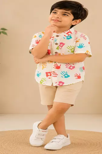 Holi handprint boys shirt