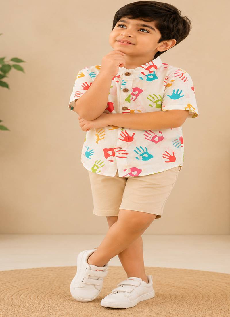 Holi handprint boys shirt