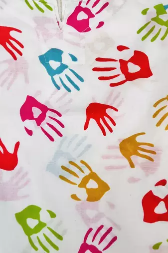 Holi handprint girls kurti