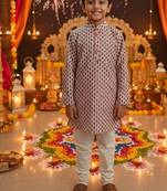 Pink block print kurta