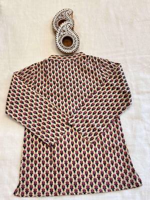 Pink block print kurta 4
