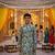 Teal blue floral kurta
