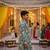 Teal blue floral kurta
