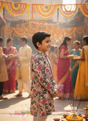 Pink block print kurta 3