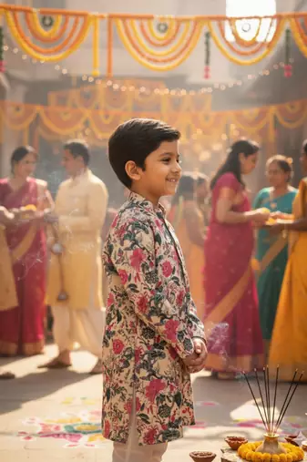 Pink block print kurta