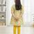 Yellow floral puff kurti