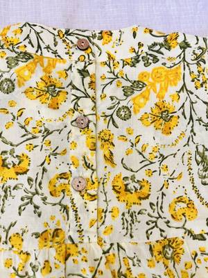 Yellow floral puff kurti 4