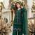 Green Color Sequins And Hand Work Cotton Salwar Suit