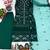 Green Color Sequins And Hand Work Cotton Salwar Suit