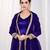 Purple heavy silk blend  embroidered anarkali gown set with dupatta & pants | fully stitched festive wear