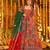 Multicolor pure crepe embroidered anarkali gown set with organza dupatta & pant | fully stitched