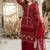 Red Color Sequins And Hand Work Cotton Salwar Suit