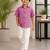 Boys pink cotton car print shirt