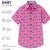 Boys pink cotton car print shirt