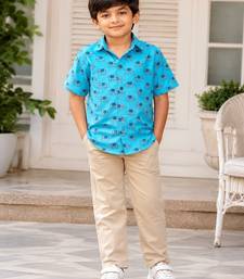 Boys sky blue elephant shirt