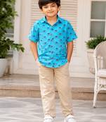 Boys sky blue elephant shirt