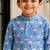 Boys blue auto kurta shirt