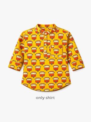 Boys mustard auto kurta shirt 5