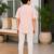 Boys peach striped kurta shirt