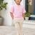 Boys baby pink striped kurta