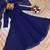 Blue stone work full flared anarkali with dupatta