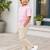 Boys baby pink striped kurta