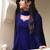 Blue stone work full flared anarkali with dupatta