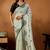Light pista rangoli madala art embroidered saree