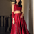 red color thread real mirror work satin silk blend lehenga Choli Set