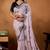 Light purple rangoli madala art embroidered saree