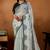 Light sky blue rangoli madala art embroidered saree