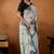Light sky blue rangoli madala art embroidered saree