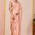 Peach glory satin two-tone embroidered saree