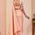 Peach glory satin two-tone embroidered saree