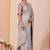 Light grey glory satin two-tone embroidered saree