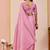 Pink glory satin two-tone embroidered saree