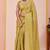 Light green glory satin two-tone embroidered saree