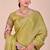 Light green glory satin two-tone embroidered saree