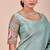 Sky blue glory satin two-tone embroidered saree