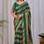 Green nc satin patta shadow swarovski saree