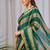 Green nc satin patta shadow swarovski saree