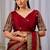 Maroon nc satin patta shadow swarovski saree