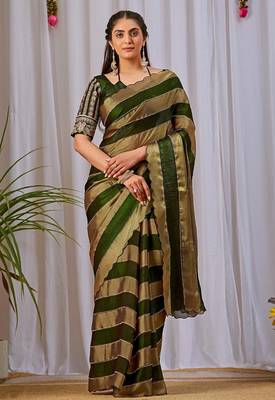 Mehendi nc satin patta shadow swarovski saree 1