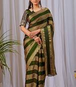 Mehendi nc satin patta shadow swarovski saree